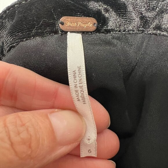 Free People Siren Sequin Mini Dress Purple Silver Ruffle Velvet Trim Party Sz 6 - Picture 8 of 16